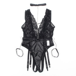 Subblime - 954390 Body Sexy Avec Porte-Jarretelles Noir L/Xl